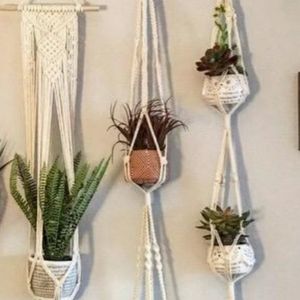 3 Macrame Plant Hangers